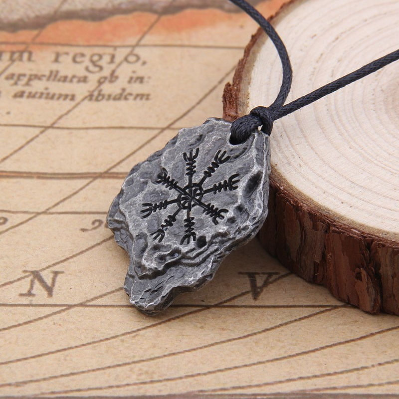 Vintage Norse Viking Pendant Necklace Black Leather Necklace - Temu