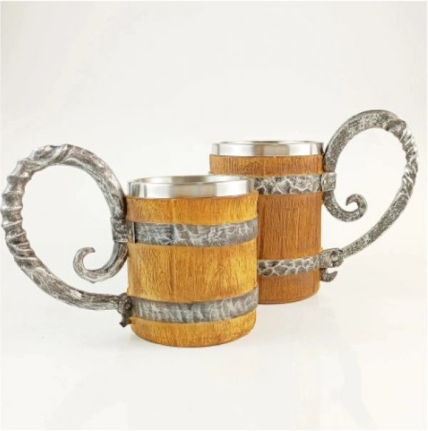 Wood Imitation Stainless Steel Beer Mug