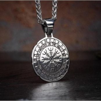 Stainless Steel Nordic Viking Compass Pendant Necklace - Viking Style