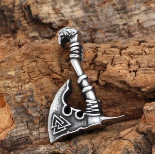 Viking Valknut Axe Pendant