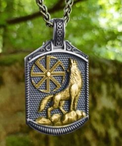 Viking Wolf Pendant Necklace