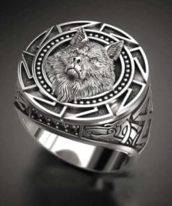 Viking Warrior Wolf Head Rings