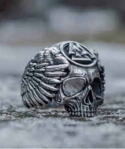 Ring Mens Viking Valknut Sukll Ring Norse Amulet Jewelry