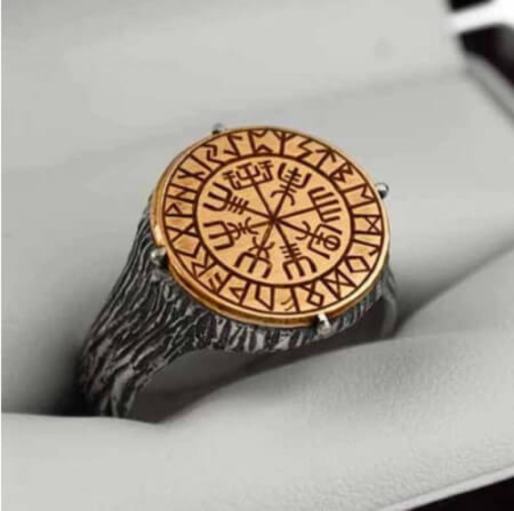 Viking Ring Gothic Style Northern Mythological Compass - Viking Style