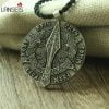 Viking men necklace celt crow norse letter symbol pendant