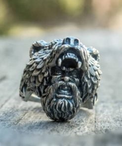 Domineering Viking bear warrior men's ring