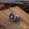 Vikings Jewelry Stainless Steel Shield Ring Viking Wolf