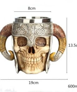 Stainless Steel Skull Beer Mug Vikings Pirate Tankard
