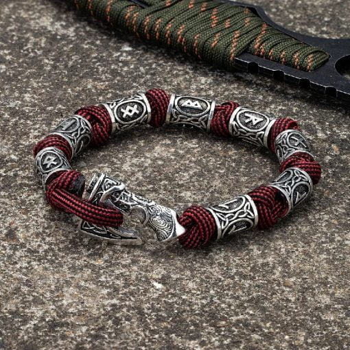 viking bracelet red and black