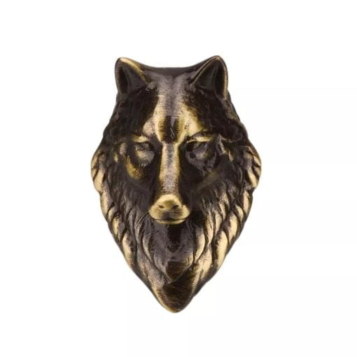 Bronze Wolf head Brooch