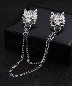 Chain Wolf Pin Brooches