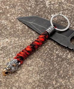 Gold Red Wolf Keyring