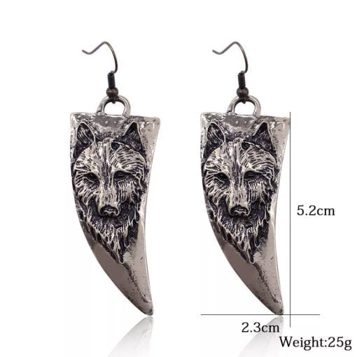 Horn-Shaped Wolf Earrings