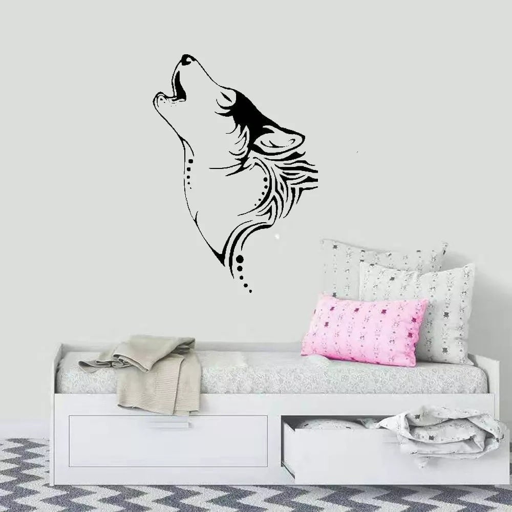 Howling Wolf Wall Decal Wild - Viking Style
