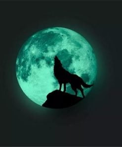 Luminous Moon Wolf Wall Sticker Glass Decoration