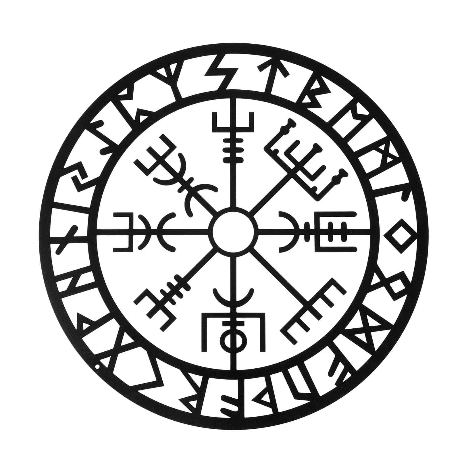 Norse Mythology Vegvisir Runes And Symbols Decor - Viking Style
