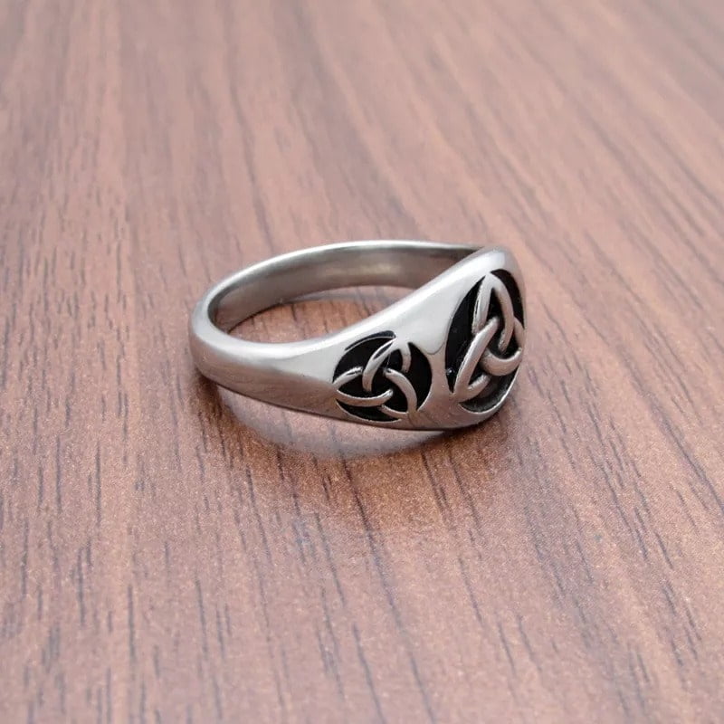 Viking Triquetra Symbol Stainless Steel Ring - Viking Style