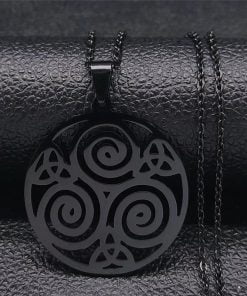 Triskelion Necklace Black