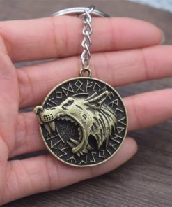 Viking Rune Wolf Keychain