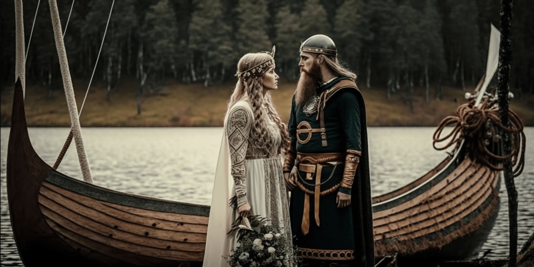 Traditional viking 2025 wedding dress