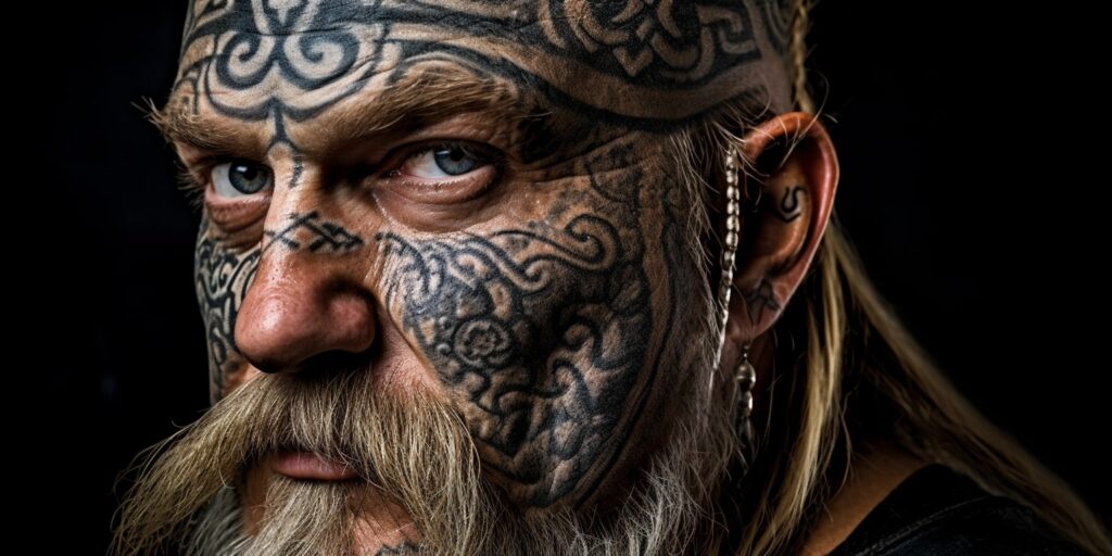 viking face tattoo