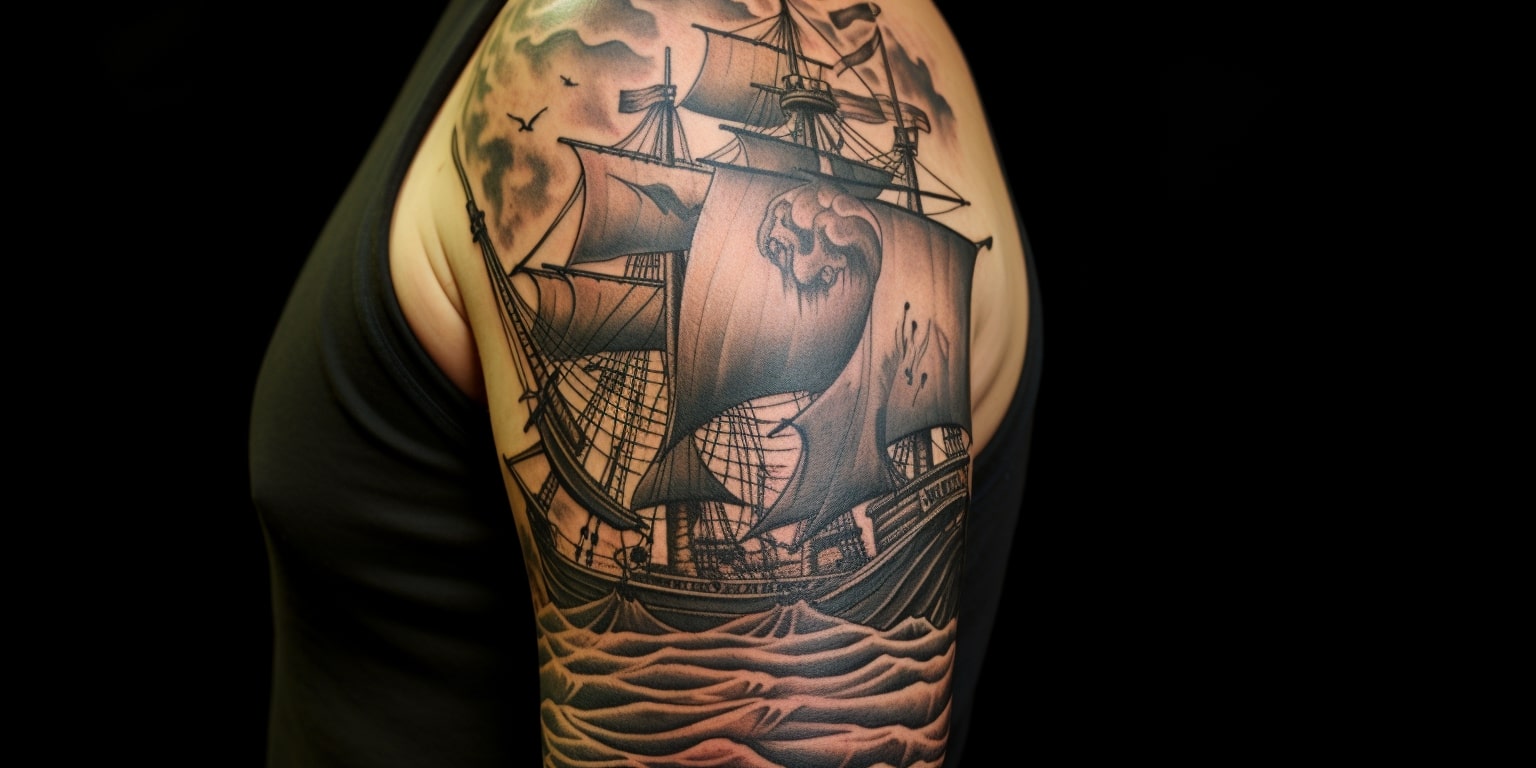 Ship tattoo by Alexey Moroz | Post 23434