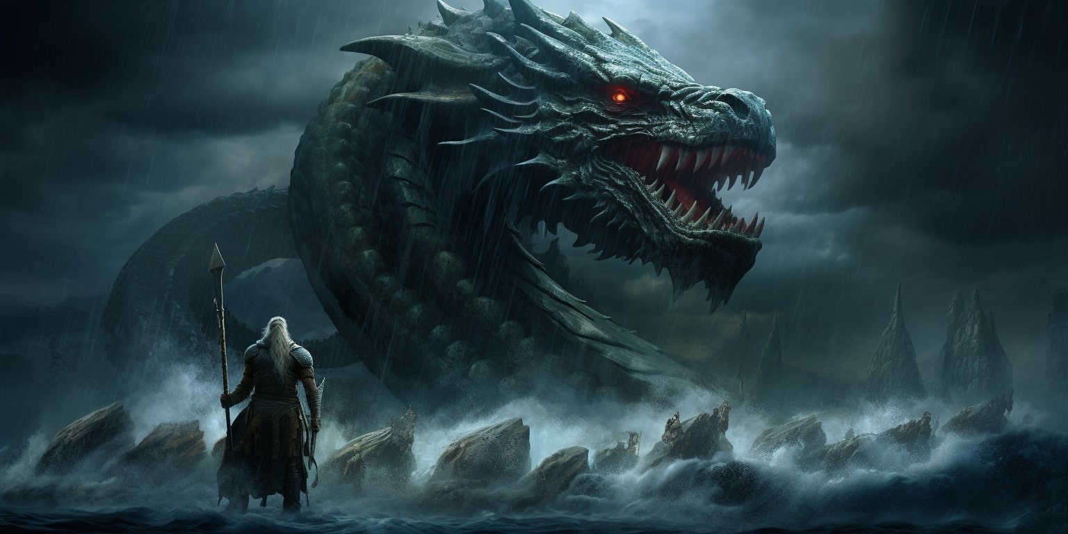 Jormungandr The Midgard Serpent Of Norse Mythology Viking Style Jormungandr The Midgard Serpent Of Norse Mythology Viking Style