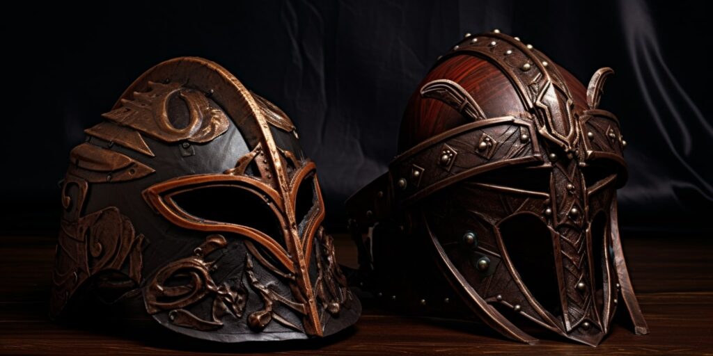 of what materials were viking helmets made