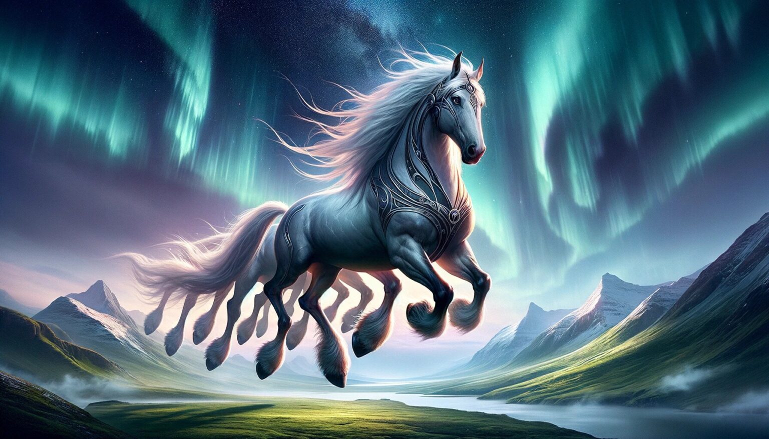 8 Legged Horse Norse Mythology Legends Viking Style