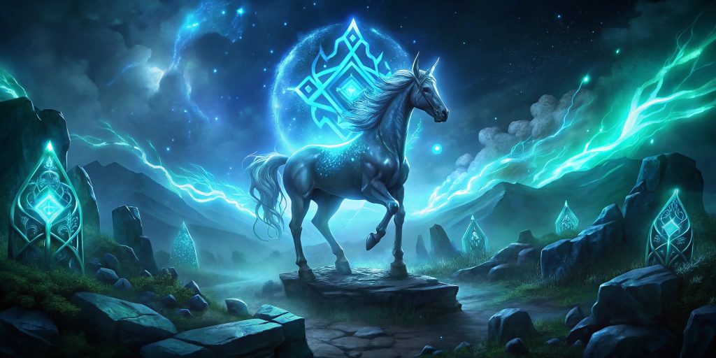 Ehwaz rune and Sleipnir