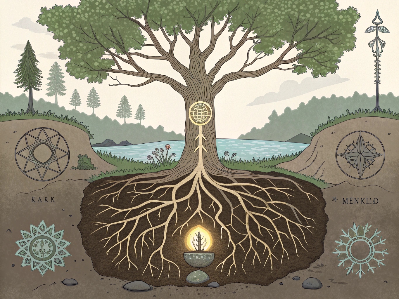 The Roots and Wells of Yggdrasil
